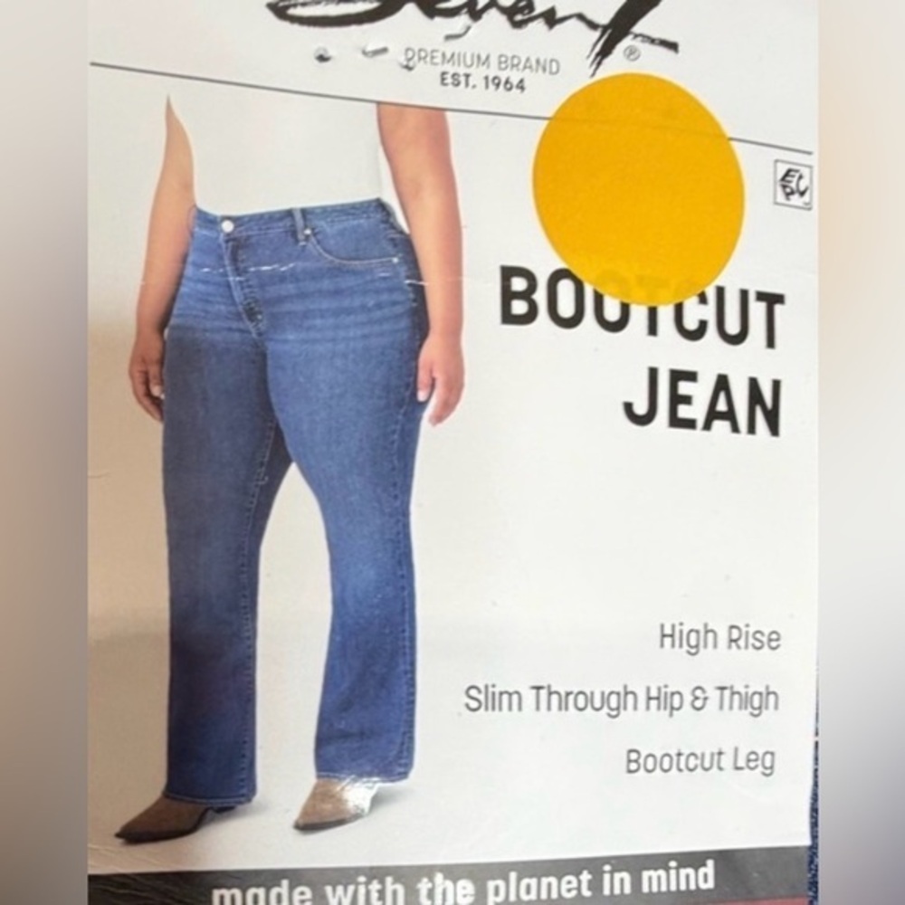 Seven 7 Bootcut Jeans, Women's Size 22W, NWT